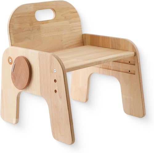 Hubiuyo ベビーローチェア キッズチェア ロータイプ 子供用椅子 木製 ベビーチェア 学習チェア 組立式 アイボリー 入園祝い