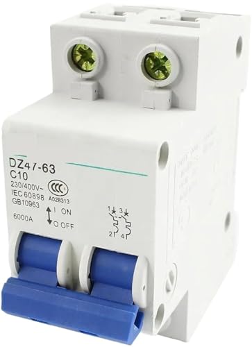 Disjoncteur bipolaire DZ47-63 25A pour rail DIN 35mm 230V 400V AC