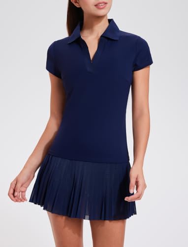 Mudere Tennis Skirt Set for Women Two Piece Golf Outfits High Waisted Pleated Athletic Skirt Outfits with Pockets3