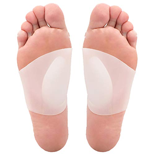Almohadilla de Arco de Silicona Almohadilla de Soporte de Arco de pie Plano para Corregir la amortiguación amortiguadora de pies de Silicona Que Absorbe los Golpes Calceta de Arco de pie Bio-sílice