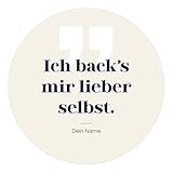 Tortenaufleger essbar mit Spruch aus Fondant in verschiedenen Größen mit Wunschname | Geburtstag, Backen, Selbstgemacht, Humor (10cm, Fondant Motiv 1)