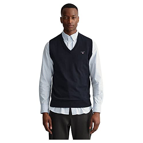 GANT Herren Classic Cotton Slipover Sweatshirt, Evening Blue, L