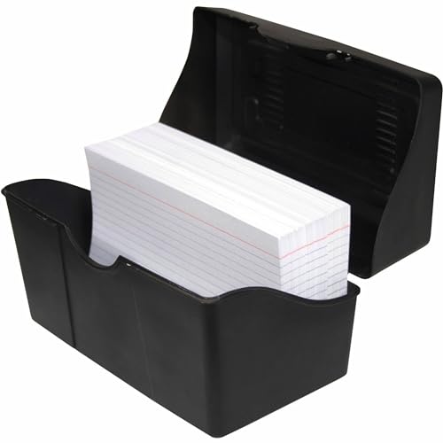 ADVANTUS 4 x 6 Index Card Holder, 300 Card Capacity, Black (45002)