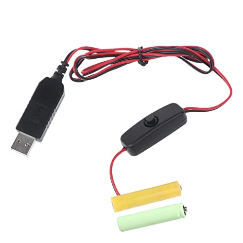 Haoyull LR03 - Cable de alimentación USB para batería de repuesto de 2 baterías de 1,5 V, cable de eliminación de batería para batería de luz LED