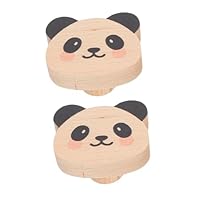 FIXOSHEE 2pcs Wood Coat Hook Panda Wall Hangers for Clothes Hats Bags Smooth Surface Decorative Hooks for Home Office Storage and Organization