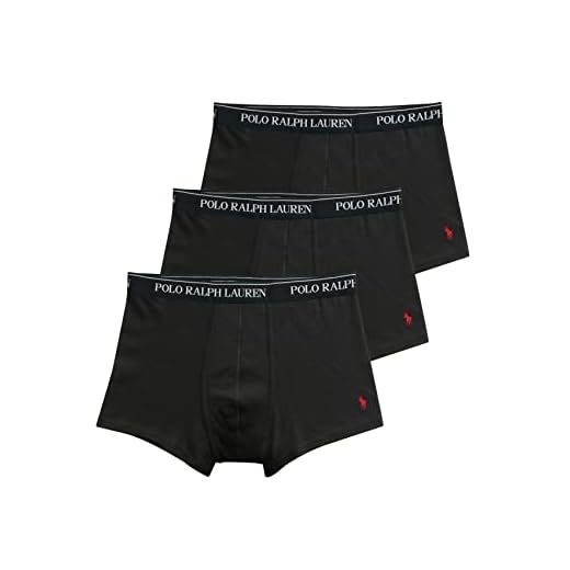 Calção Polo Ralph Lauren ajuste clássico 100% algodão – Pacote com 3 (RCTRP3), Preto, Small