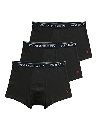 Calção Polo Ralph Lauren ajuste clássico 100% algodão – Pacote com 3 (RCTRP3), Preto, Small