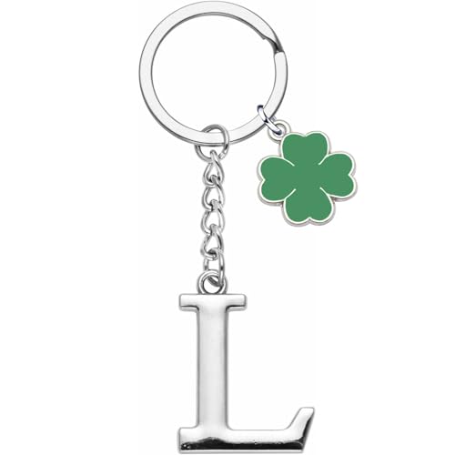 YJYJZX Llavero Letra Inicial Colgante   Regalo para Amigos, Hermanas, Amiga   Plata A Z 26 Letras   Amuleto para Cumpleaños Mujer Hombre (L)