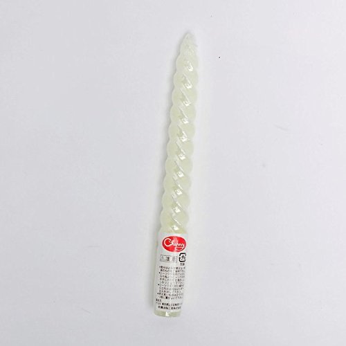 6インチスパイラルキャンドル シュリンク クリーム 1箱12本入り