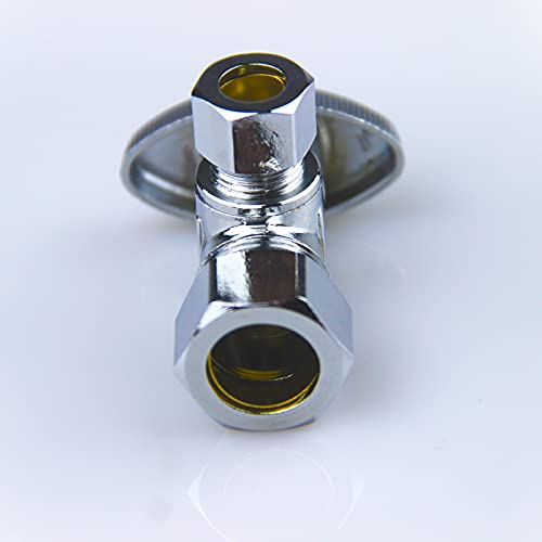 image for AIRISIN 1/4 Quarter Turn Brass Angle Stop Valve 1/2