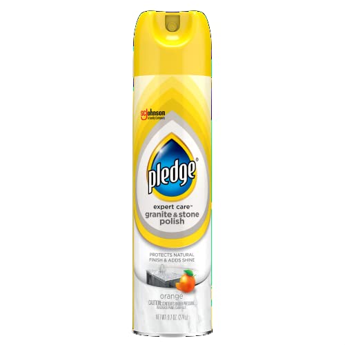Image of Pledge Granite & Stone Cleaner, Expert Care, Aerosol, Orange Scent, 9.7 oz.