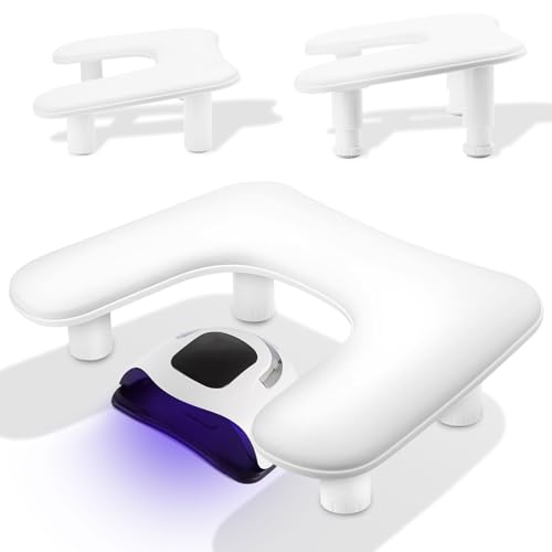 Almohada de Mano de Uñas, Reposabrazos de Uñas para Manicura en Forma U, Reposabrazos para Uñas de Altura Ajustable, Reposabrazos Manicura Adecuado para Salones de Manicura