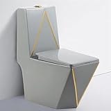 Smart Ceramics Bidet Toilet, One-Piece Dual Flush Toilet with Standard Seat Height, Luxury Gold Finish for Home/Hotel Bathroom, 680x360x830mm(720x390x630mm)