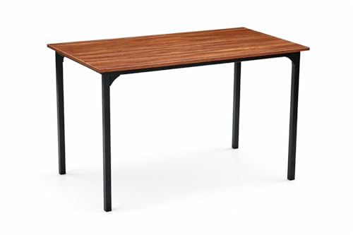 Image of Dining Table Set of 4, 4 Seater Dining Table with Chairs, Engineered Wood Top & Metal Frame, Space Saving Compact Rectangular Dining Table for Home & Kitchen (Teak Walnut- DIY)