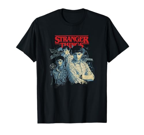 Stranger Things Will Byers Collage Retro Big Chest Portrait T-Shirt