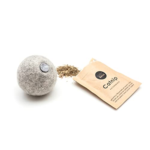 LucyBalu® Filzball mit Katzenminze I Katzenspielzeug Mintball I Katzenball aus Filz mit Catnip I Spielzeug zur Animation deiner Katze I Außenmaterial aus 100% natürlicher Wolle Cover