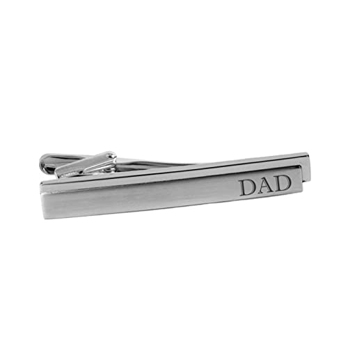 personalized silver stainless steel two tone tie clip custom engraved free - ships from usa