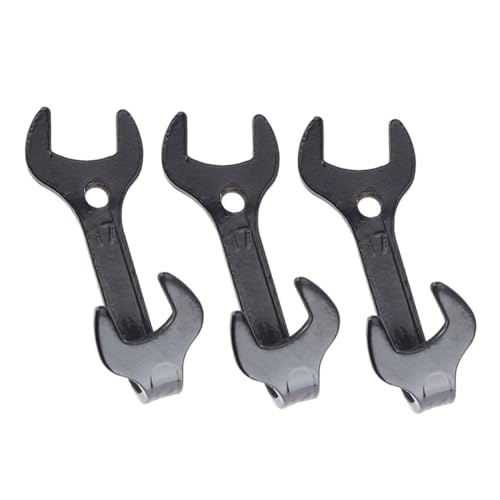 ABOOFAN 3 piezas Gancho de Pared Vintage Forma de Llave Inglesa de Hierro Negro Colgador Resistente para Ropa Sombreros y Toallas de Industrial para Uso Hogar y Oficina