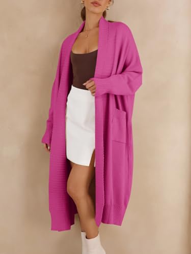 Image of Danedvi Womens Long Cardigan Sweaters 2026 Spring Chunky Knit Oversized Slouchy Open Front Warm Coats with Pockets
