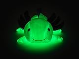 Original Uni-Toys - Axolotl (hellblau) - Leuchtet im Dunkeln (fluoreszierender Plüsch) - 32 cm (Länge) - Plüsch-Wassertier - Plüschtier, Kuscheltier