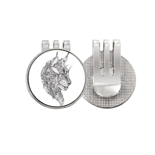 Marqueur de balle de golf haut de gamme émail et clip aimanté design chat