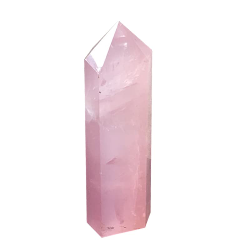 HXSCOO 1 Pc Simple Style Natural Pink Crystal Small Crystal Column Beautiful Crystal Pillar Stone (Color : Pink, Size : 7-10cm)