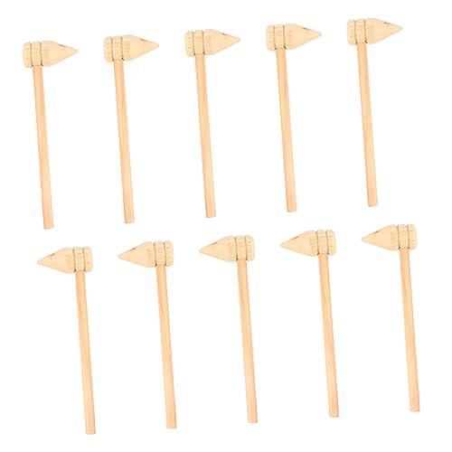 Ciieeo Wooden Hammer Toy Set 10pcs Mini Mallets Toy Hammers for Boys and Girls Woodworking Mallet and