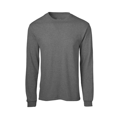 Soffe mens Midweight Cotton Long Sleeve T-Shirt, 1 & 2 Packs