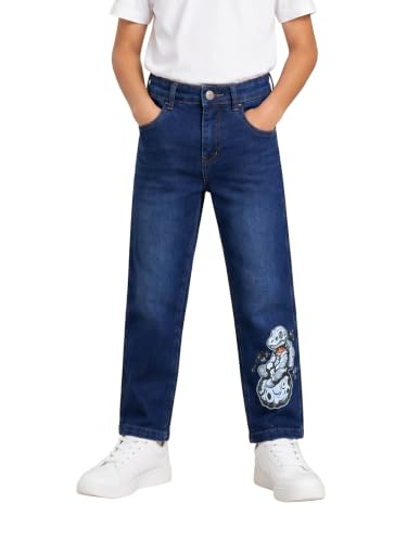 Image of KiddoPanti Boys Regular Fit Denim Pant | Stretch Poly Cotton Denim | Regular Fit Full Length Pant | Back Elasticated & Button with Zip Open Fly