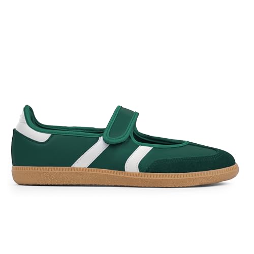 Image of Mary Jane Sneakers for Women Slip on Ballet Flats Walking Retro Sneakers | Round Toe Mary Jane Shoes,Hook and Loop,Lightweight Footwear,Women Fashion Sneakers for Walking, Travel, Workout, Daily Wear