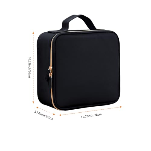 Nail Polish Organizer Case - PU Leather Portable Cosmetic Bag Hold 42 Bottles (15 ml/0.51 floz) with Removable Partition (Black)2