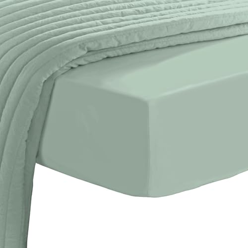 Pizuna Luxurious Cotton Emperor Size Fitted Sheets Sea Foam