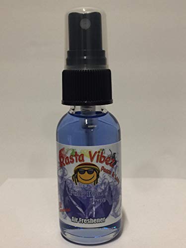 Rasta Vibez Polo Blue Type Air Freshener - 100% Ultra Concentrated Oil Based Spray - Ideal for Bathroom, Home, Car, Office & More - Long Lasting Effects - 1oz Bottle