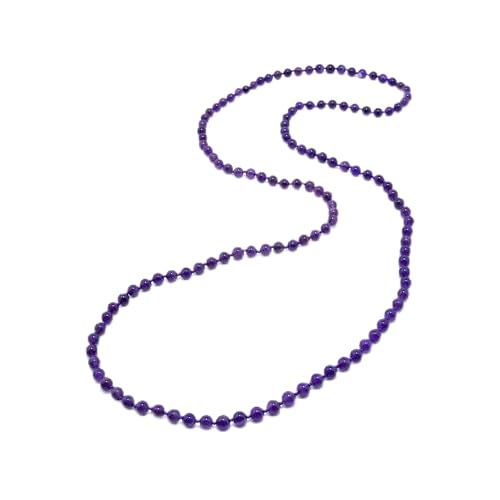 Amethyst Stone Beads Beaded Strand Claspless Mala Necklace Gift cover