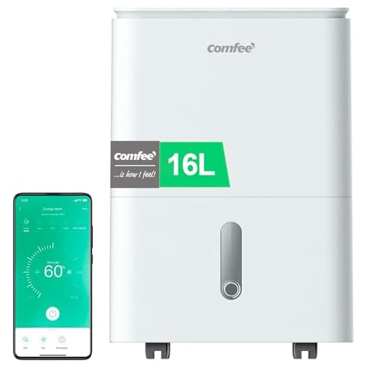 COMFEE' Deshumidificador de Humedad 16L Silencioso | WiFi/App, Modo Secado de Ropa y Auto Antihumedad, Purificador Eléctrico Antibacterias, moho y Condensación | Ideal en habitaciones hasta 45m2/120m3