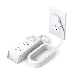 Flat Extension Cord 15 ft - Addtam Flat Plug Power Strip with 6 Outlets Extender, Long Extension Cord with Multiple Outlets, Wall Mount for Home Dorm Room Essentials, ETL Listed