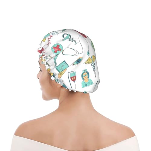 Bonnet de douche imperméable double couche réutilisable et pratique - 8