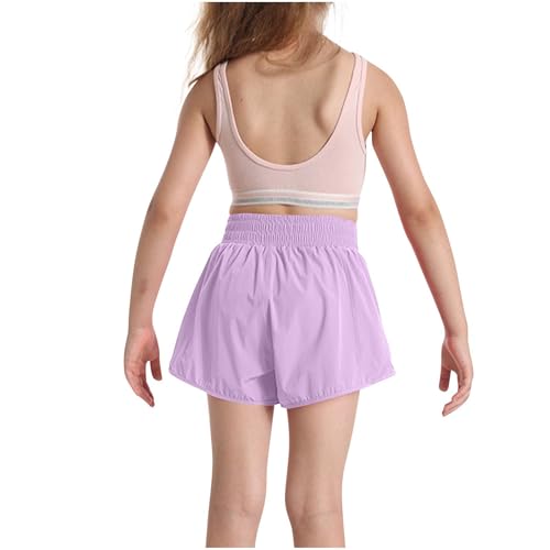 Girls Athletic Shorts Kids Outdoor Running Soccer Gym Shorts Quick Dry High Waisted Activewear with Zipper Pockets4