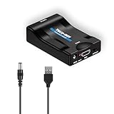 VGE HDMI to SCART Converter Adapter with MHL Support - NTSC/PAL Output for CRT TVs, VHS Video recorders, DVD Recorders -MHL Phone to TV Converter -Coaxial to HDMI Signal Converter Box for Old TV