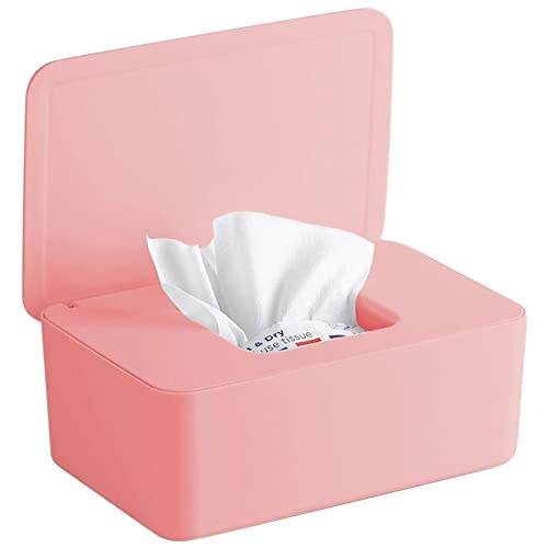 XiXiRan Dispensador Toallitas Bebe, Prueba de Polvo Porta Toallitas Bebe, Caja Toallitas Bebe, Caja Toallitas Humedas, para la Oficina en Casa, Decoración de Coche Automotive (Rosa)