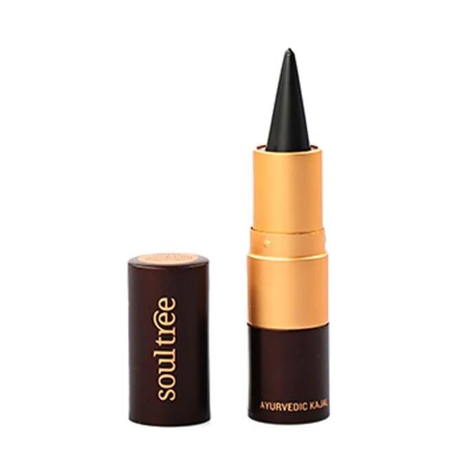 Ayurvedic Kajal .Soul. tree's | Black Kajal 001 | Black Shade| Enriched with 100% Organic Ghee, Almond Oil & Camphor | Soothe, Cool & Nourish Eyes | 3gm