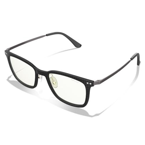 Image of ANYLUV Blue Light Glasses Men, Stylish Square Carbon Fiber Eyewear, Anti Eyestrain, Lightweight Mens Computer Gaming Glasses