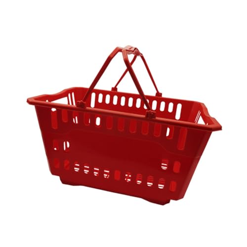 FLCPJGV Cesto della spesa con cestino per picnic Cesto di stoccaggio Cestino per al dettaglio, Rosso