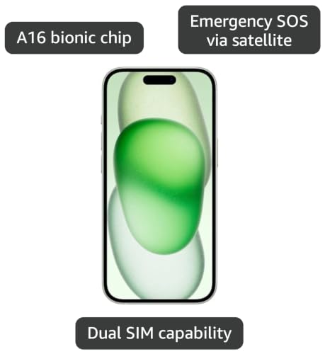 Image of Apple iPhone 15, 256GB, Green - Unlocked (Renewed)
