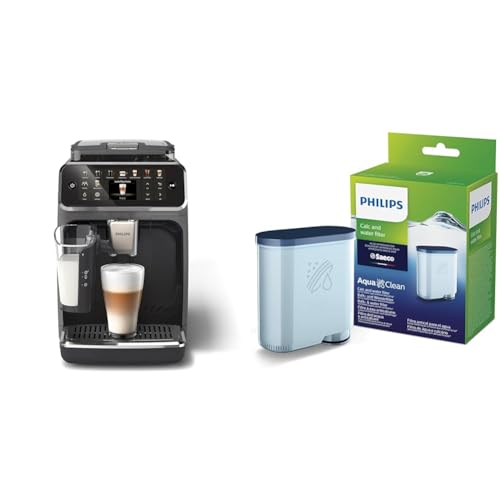 Philips Serie 5500 Vollautomatische LatteGo Espressomaschine & Wasserfilter für Espressomaschine, Kein Entkalken bis 5000 Tassen, Einzelpack
