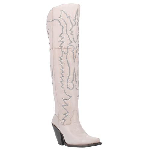 Dan Post Womens Loverly Snip Toe Zippered Casual Boots Over the Knee High Heel 3" & Up - White2