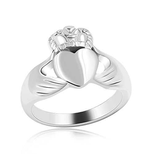 Uloveido Men's Claddagh Heart Hand Ring Loyalty Friendship Rings Gold Color Plated Wedding Band for Men Boy Y981