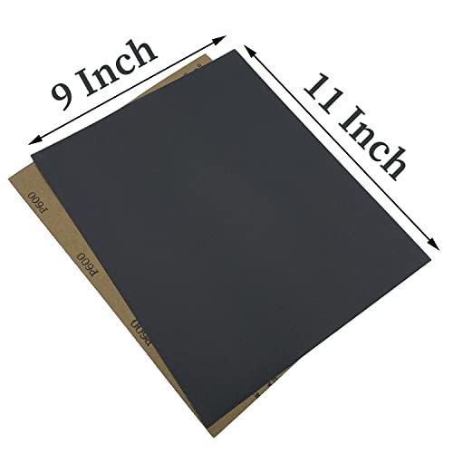 AutKerige 9 x 11 Inch Sandpaper,400 Grit Wet Dry Sanding Sheets,15PCS Premium Silicon Carbide Sand Paper for Wood Metal Ceramic or Auto Polishing and Scratches Removing