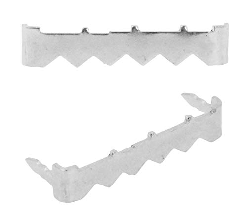 Image of No Nail Sawtooth Picture Hangers - Picture Frame Hangers Without Nails - Nailless Picture Hanging Hardware for Canvas Wood by Mandala Crafts 100 PCs Small Silver