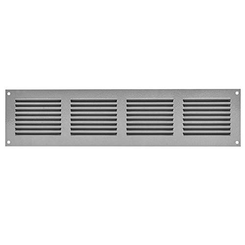 Price comparison product image 400x100mm / 16x4" inch Grey Metal Air Vent Grille Cover with Insect Mesh - Ventilation Cover